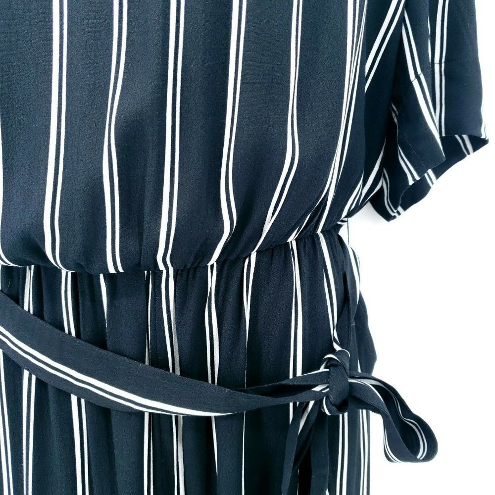 SPARKZ COPENHAGEN Striped Black White Belted Jumpsuit - Picture 3 of 9